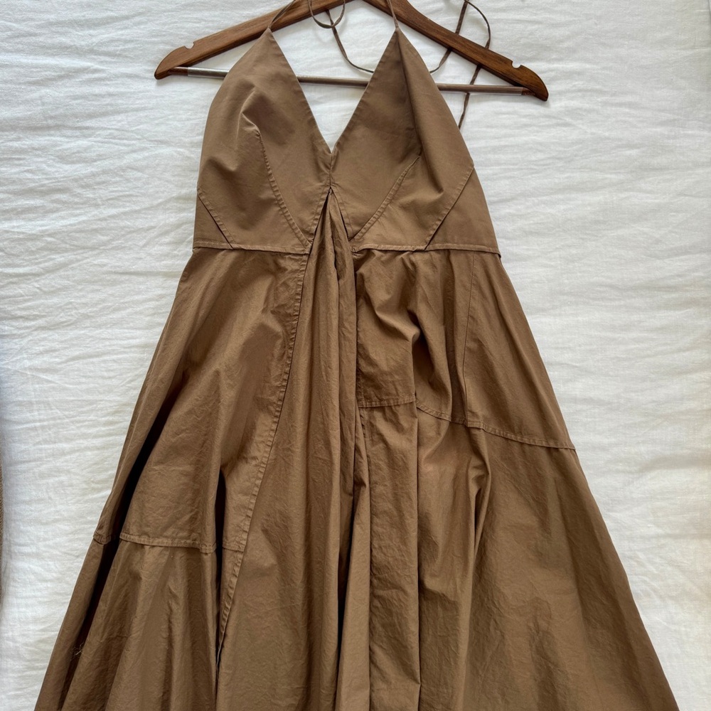 Scanlan Theodore Cocoa Parachute Shoestring Mini Dress Size US 4 - Picture 5 of 10